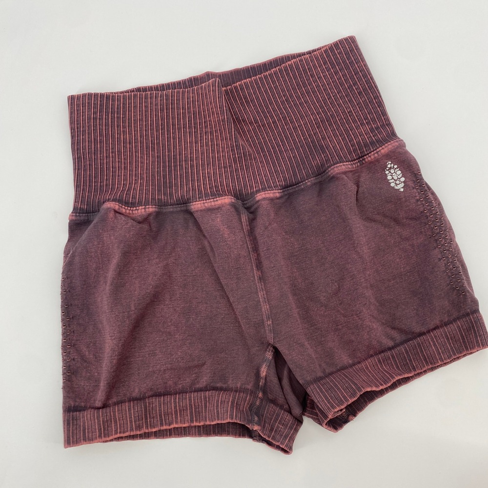 Free People Movement Biker Shorts Womens XS/S Acid Wash Ribbed High‎ Rise